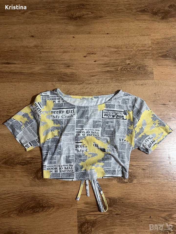 Къса тениска с отворен гръб, снимка 1