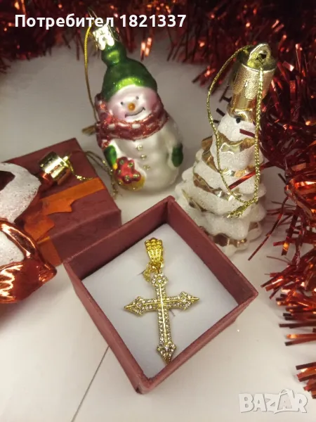 Дамско колие кръст с кристали , снимка 1