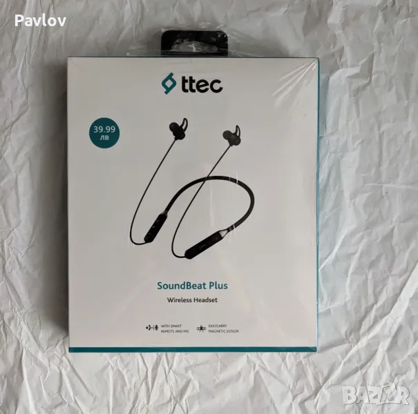 Bluetooth слушалки Ttec SoundBeat Plus, НОВИ, снимка 1