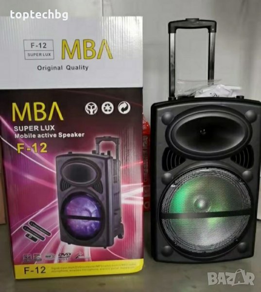 MBA F12 Караоке тонколона с 2 безжични микрофона, снимка 1