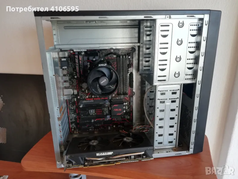 Asus Prime B350-plus с AMD Ryzen 5 1600 Sapphire Nitro+ 8GB, снимка 1