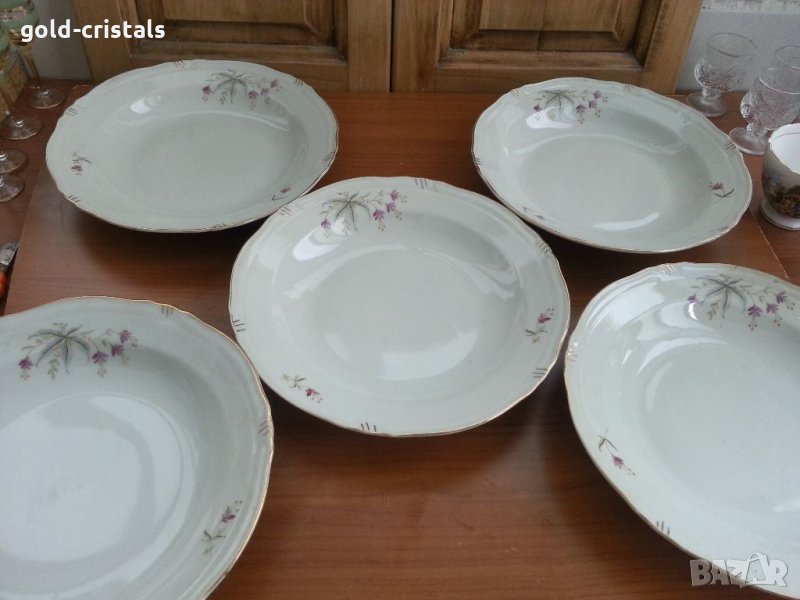 Стар български порцелан чинии дълбоки и плитки, снимка 1