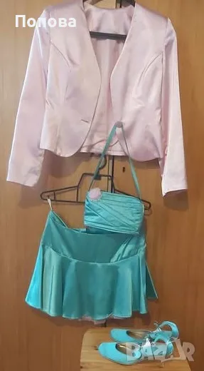  Шаферски или абитуриентски официален дамски костюм /плат сатен/, снимка 1