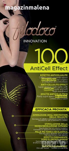  Filodoro 100DEN черни плътни безшевни антицелулитни чорапогащи 40-95 кг антицелулитен чорапогащник , снимка 1