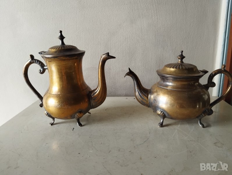 месингови кани за кафе и чай-комплект, снимка 1