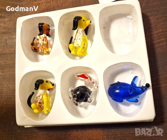 Колекционерски Мини Стъклени Фигурки – Кученца, Зайчета и Мишлета, снимка 3 - Други - 54093489