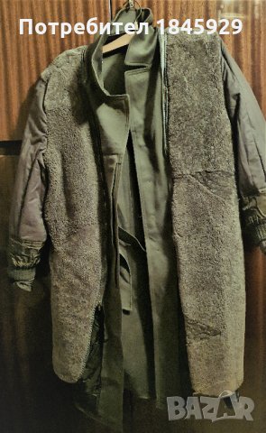 Мъжка военна шуба с подплата от естествена кожа, снимка 4 - Спортни дрехи, екипи - 31269330
