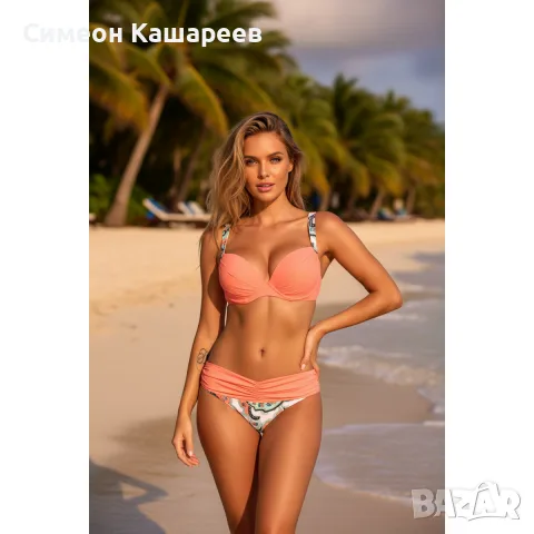 Дамски розов бански костюм от две части