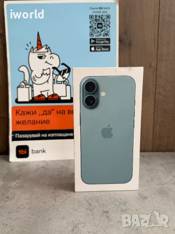  НОВ❗️ ГАРАНЦИЯ❗️ 💥iPhone 16 ❗️Лизинг от 25€/мес ❗️Teal 128GB - green / зелен, снимка 4 - Apple iPhone - 56197653