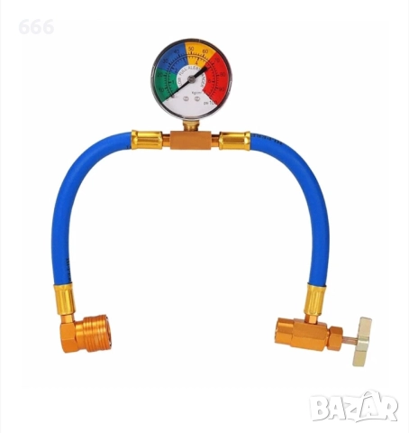 Комплект маркучи за зареждане R134A с манометър, снимка 6 - Аксесоари и консумативи - 52949573