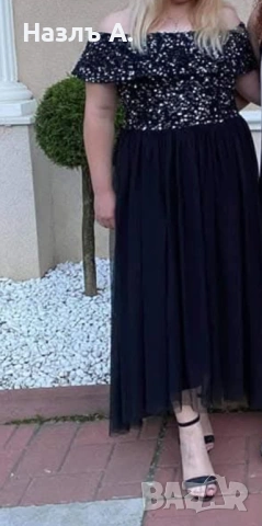 Черна официална рокля с пайети , снимка 2 - Рокли - 54004717