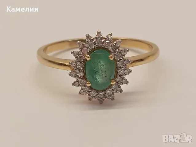 Руско злато. Пръстен с брилианти , снимка 5 - Пръстени - 55831716