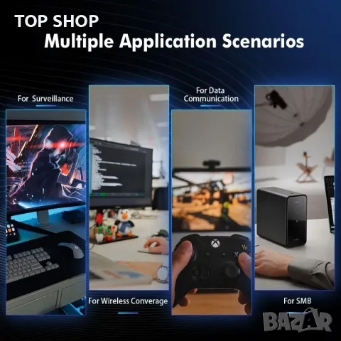 YuLinca 10-портов Gigabit Ethernet комутатор, 8 x 100/1000Mbps порта, 2 Gigabit Uplink, VLAN, снимка 7 - Суичове - 49944962