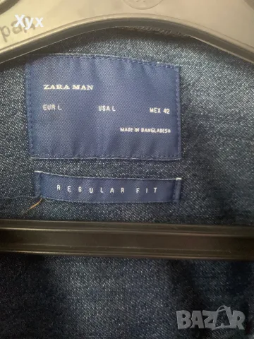 Мъжка дънкова риза Zara размер L, снимка 6 - Ризи - 56341633