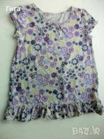 Сива тениска на лилави цветя, снимка 1