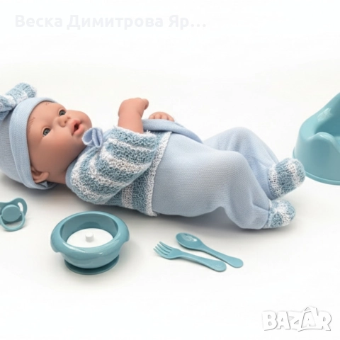 Реалистично бебе с аксесоари - 39см, снимка 6 - Кукли - 52659248
