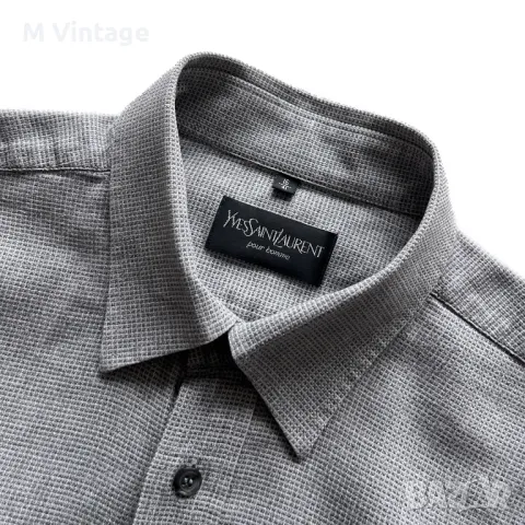 Мъжка риза Yves Saint Laurent YSL Monogram Waffle Shirt - L, снимка 3 - Ризи - 49610944