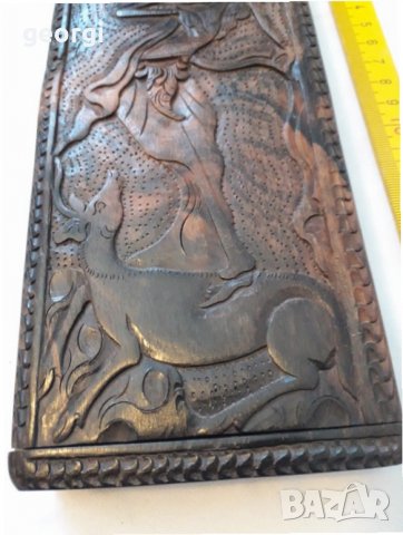 Уникат стара дървена резбована кутия за бижута, снимка 2 - Декорация за дома - 31603403