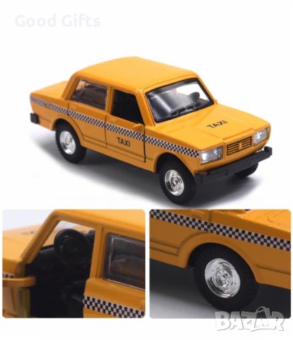 Метална кола Такси, Лада 1:32, снимка 5 - Коли, камиони, мотори, писти - 42808232