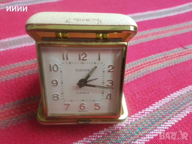 Джобен часовник будилник EUROPA , снимка 2 - Антикварни и старинни предмети - 53246551