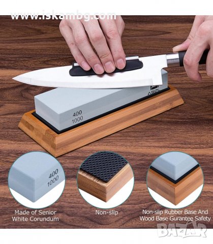 ЯПОНСКИ БРУС ЗА ЗАТОЧВАНЕ НА НОЖОВЕ С ДЪРВЕНА СТОЙКА - код 2813, снимка 6 - Други инструменти - 33917065