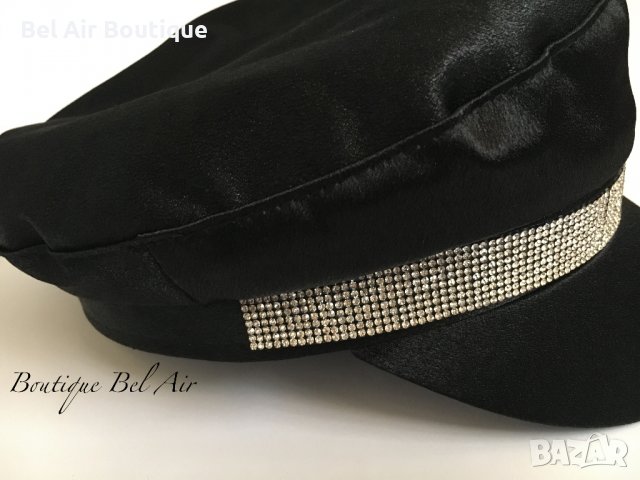 Дамска шапка, каскет с камъчета, снимка 5 - Шапки - 38534220