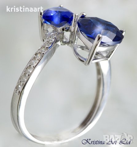 Сребърен пръстен проба 925 със Сваровски кристали , снимка 2 - Пръстени - 31462873