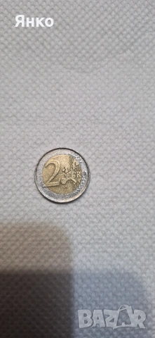 Монета 2 евро с гладък гурт , снимка 2 - Нумизматика и бонистика - 54199340