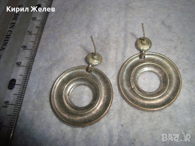  ПОСРЕБРЕНИ СТАРИНЕН СТИЛ с ИНКРУСТИРАНИ ФАСЕТИРАНИ КРИСТАЛЧЕТА РЕТРО ОБЕЦИ 20662, снимка 6 - Обеци - 36470373