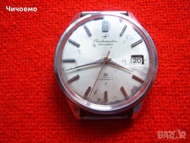 Рядък мъжки часовник Seikomatic Slimdate Automatic 30 Jewels, снимка 6 - Антикварни и старинни предмети - 38075957