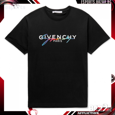 Мъжка тениска Givenchy Paris Embroidery Black XL