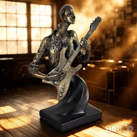 Нова Статуетка Музикант 3 Варианта - Китарист- Саксофонист -20см -Декорация Музика, снимка 2 - Статуетки - 53334201