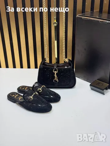 Gucci Дамски Затворени Чехли С Кристали Гучи - Различни Цветове Код SEM-583