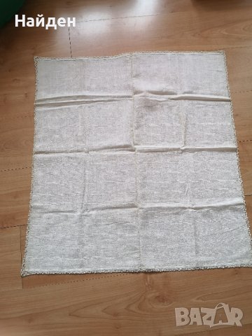 Комплект 6 бр. бели тъкани памучни салфетки + покривка, снимка 5 - Покривки за маси - 44270846