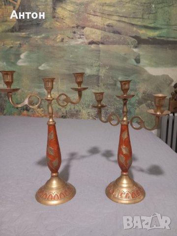 Свещници от месинг и дърво. Свещници от месинг. , снимка 3 - Други стоки за дома - 38829185
