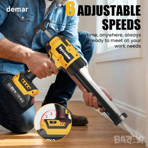 Електрически безжичен пистолет за силикон с 2X2000mAh батерии, против прокапване, LED светлина, снимка 3 - Други инструменти - 54029090