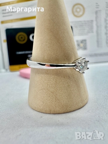 Сребърен пръстен с мойсанит (Диамант) 0.3 карата, снимка 3 - Пръстени - 51536701