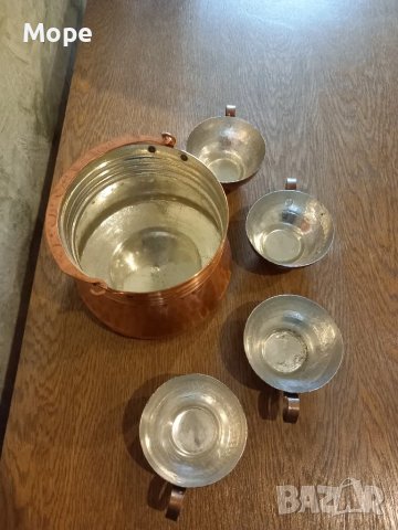 Менче котле с чаши, снимка 4 - Антикварни и старинни предмети - 47394874