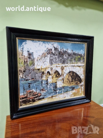 Превъзходна майсторска антикварна испанска картина масло върху фазер , снимка 4 - Картини - 53285357