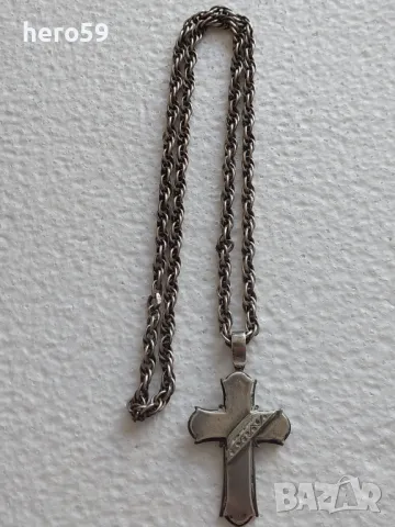 Сребърен кръст с ланец сребро 925