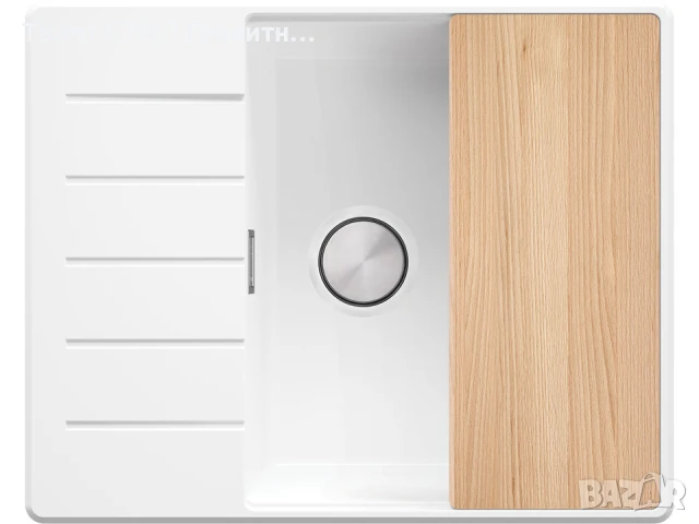 Бяла кухненска гранитна мивка Копенхаген 50 Top 620х500, снимка 8 - Мивки - 51299468