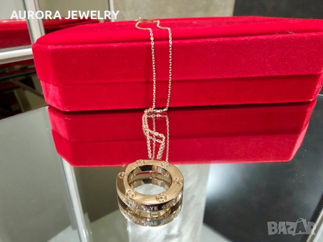 CARTIER Love Rose Gold Large Pendant Дамскo Колие, снимка 10 - Колиета, медальони, синджири - 53238709