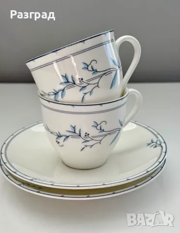 Два сета чашки с чинийки от английски костен порцелан