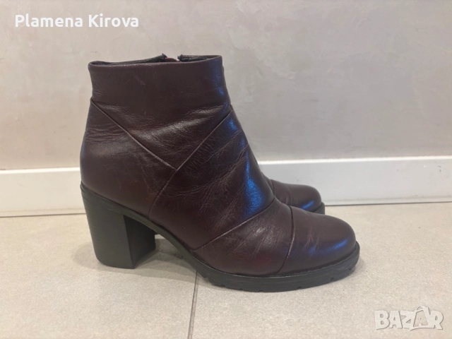 Боти от естествена кожа | Номер 37 (или 36.5), снимка 3 - Дамски боти - 44200550