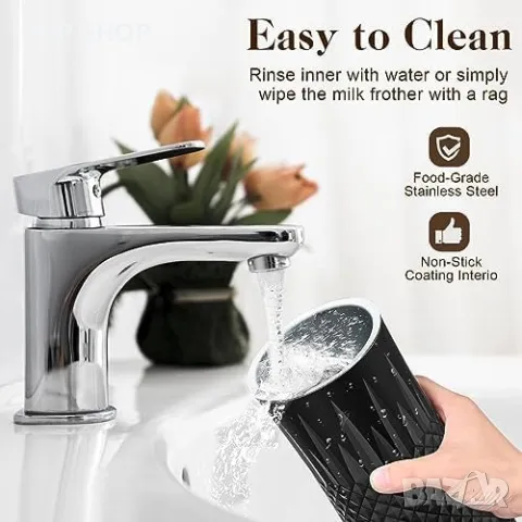 Нова Електрически Млекопенител 4 в 1 Гореща Студена Пяна 240ml Неръждаема Стомана, снимка 4 - Други стоки за дома - 49956846