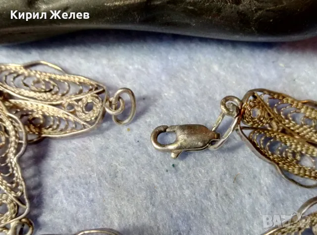 СТАРА НЕЖНА ФИЛИГРАННА СРЕБЪРНА ГРИВНА СРЕБРО ВИСОКА ПРОБА МАЙСТОРСКА РЪЧНА РЕТРО АРТ РАБОТА 44188, снимка 6 - Антикварни и старинни предмети - 48476612