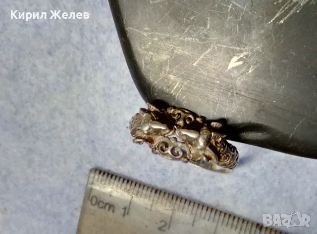 ФИГУРАЛЕН СРЕБЪРЕН ПРЪСТЕН ОВНИ СРЕБРО ВИСОКА ПРОБА РЪЧНА ХУДОЖЕСТВЕНА МАЙСТОРСКА ИЗРАБОТКА 47938, снимка 13 - Антикварни и старинни предмети - 49351728