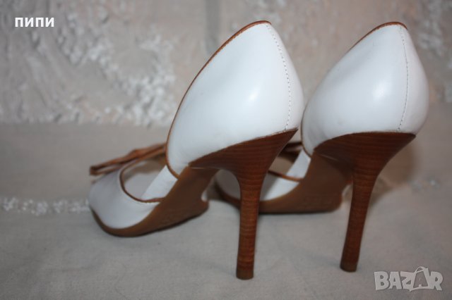 Супер елегантни бели, летни, ест. кожа, снимка 6 - Дамски елегантни обувки - 31896506