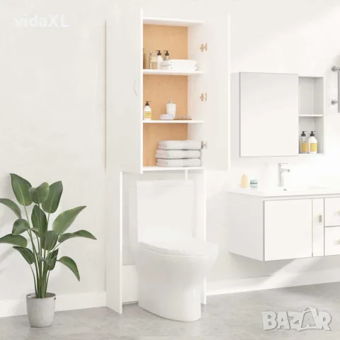 vidaXL Шкаф за пералня, бял, 64x25,5x190 см, снимка 4 - Шкафове - 56147863