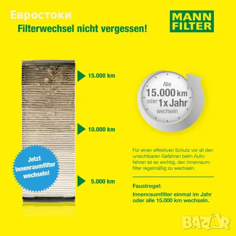 Оригинален MANN-FILTER Вътрешен филтър CU 2642 за RENAULT TWINGO филтър за груби частици, снимка 3 - Части - 49427502